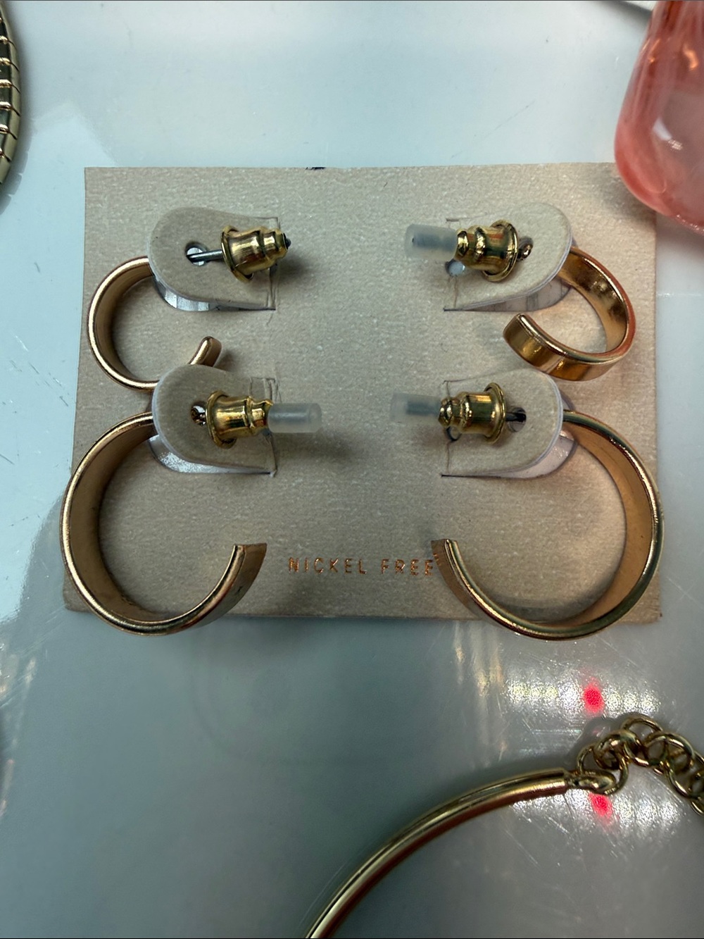 Nordstrom Jewelry Bundle Gold Initial Necklace Earrings Bracelet Set NWOT 5 pcs. - Picture 3 of 7